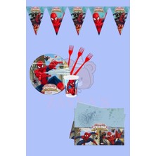 Zayna's Örümcek Adam Temalı 24 Kişilik Ekonomik Set - Doğum Günü Parti Seti Malzemeleri