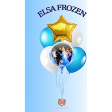 Zayna's Karlar Ülkesi Elsa Frozen Temalı Karakteri Folyo Balon Seti Yıldızlı