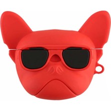 Caseonn Apple Airpods Pro Kılıf Karakter Figürlü French Bulldog Kırmızı