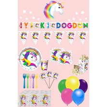 Zayna's Unicorn 16 Kişilik Lüks Doğum Günü Parti Malzemeleri Seti