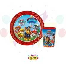 Zayna's Paw Patrol Temalı Karton Tabak ve Bardak Seti 16 Lı - Doğum Günü Parti Seti Malzemeleri