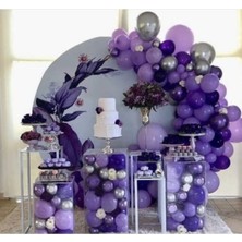 Zayna's 50 Adet Mor Lila Gri Konsept Doğum Günü