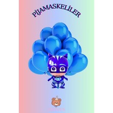 Zayna's Pijamaskeliler Temalı Kedi Çocuk Karakterli Folyo Balon Seti