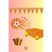 Zayna's Sarı Kırmızı Doğum Günü Parti Seti - Çocuklara Özel Taraftar Temalı Doğum Günü Konsepti 24 Kişilik