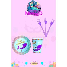 Zayna's Deniz Kızı Temalı 16 Kişilik Extra Mini Doğum Günü Parti Seti