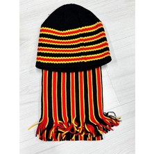 Moda Şahsenem Taraftar Atkı Bere Sarı Kırmızı