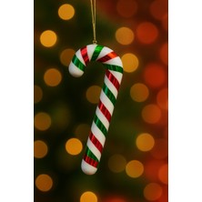 3 Adet Şeker Kamışı Yılbaşı Süsü Kırmızı Yeşil Beyaz Baston Şeker 18 cm Strafor Köpük