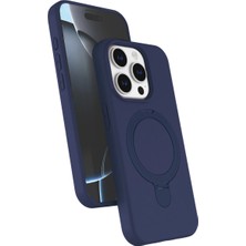 Eco Port Apple Iphone 15 Pro Max Regal Magsafe Standlı Kapak - Lacivert