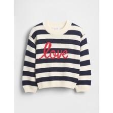 Gap Kız Bebek Lacivert Bisiklet Yaka Kazak