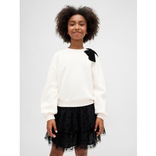 Gap Kız Çocuk Krem Süslü Dolman Sweatshirt