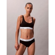 Calvin Klein Calvın Kleın Kadın Marka Logolu Beyaz Elastik Bantlı Siyah Sütyen LV00QF8503 Ub1