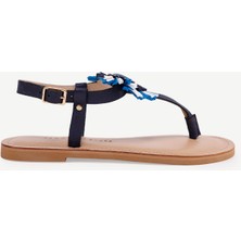 Yargıcı Rafya Detaylı Deri Sandalet