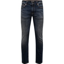 Only & Sons Normal Bel Slim Fit Açık Lacivert Erkek Denim Pantolon Onsloom Slım Ebony 0366 Dot Dnm Noo
