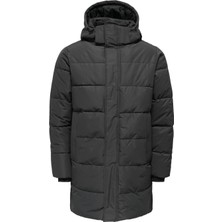 Only & Sons Antrasit Erkek Mont Onscarl Lıfe Long Quılted Coat Otw
