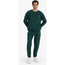 DeFacto Boxy Fit 2'li Takım Bisiklet Yaka Baskılı Sweatshirt Eşofman Altı F9623AX25AU