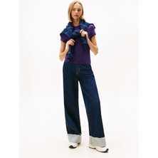 Tommy Jeans Yuvarlak Yaka Baskılı Mor Kadın T-Shirt DW0DW21550VLY