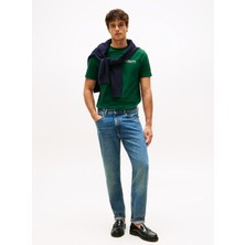Tommy Hilfiger Bisiklet Yaka Yeşil Erkek T-Shirt MW0MW40008L6K_HILFIGER Herald Back