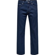 Only & Sons Orta Bel Rahat Koyu Mavi Erkek Denim Pantolon Onsedge Straıght 4618 Ey Box Pım J