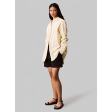 Calvin Klein Jeans Standart Çizgili Sarı Kadın Gömlek LV044C134GVND