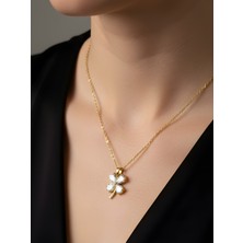 NKT Collection Dört Yapraklı Yonca Şeklinde Çelik Kolye