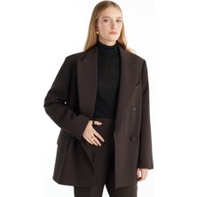 Ted Baker Oversized Koyu Kahve Kadın Ceket TBWRJC1018-3