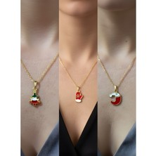 NKT Collection Yeni Yıl Üçlü Kombin Altın Kaplama Kolye Seti