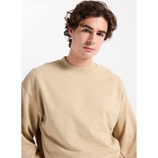 Hugo Bisiklet Yaka Bej Erkek Sweatshırt 50525892_DAPOCREW