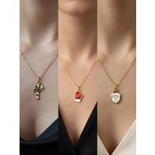 NKT Collection Yeni Yıl Üçlü Kombin Altın Kaplama Kolye Seti