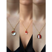 NKT Collection Yeni Yıl Üçlü Kombin Altın Kaplama Kolye Seti