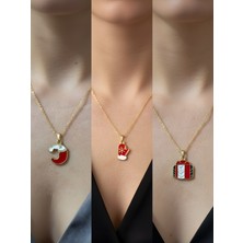 NKT Collection Yeni Yıl Üçlü Kombin Altın Kaplama Kolye Seti