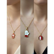 NKT Collection Yeni Yıl Üçlü Kombin Altın Kaplama Kolye Seti