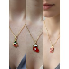 NKT Collection Yeni Yıl Üçlü Kombin Altın Kaplama Kolye Seti