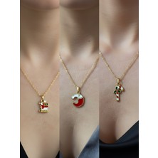 NKT Collection Yeni Yıl Üçlü Kombin Altın Kaplama Kolye Seti