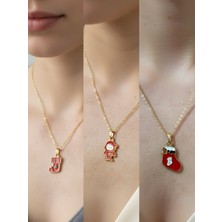 NKT Collection Yeni Yıl Üçlü Kombin Altın Kaplama Kolye Seti