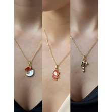 NKT Collection Yeni Yıl Üçlü Kombin Altın Kaplama Kolye Seti