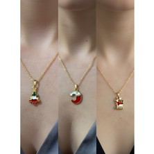 NKT Collection Yeni Yıl Üçlü Kombin Altın Kaplama Kolye Seti