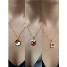 NKT Collection Yeni Yıl Üçlü Kombin Altın Kaplama Kolye Seti