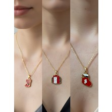 NKT Collection Yeni Yıl Üçlü Kombin Altın Kaplama Kolye Seti