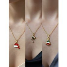 NKT Collection Yeni Yıl Üçlü Kombin Altın Kaplama Kolye Seti