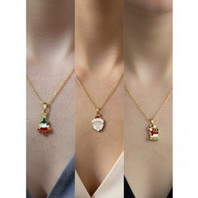 NKT Collection Yeni Yıl Üçlü Kombin Altın Kaplama Kolye Seti