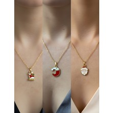 NKT Collection Yeni Yıl Üçlü Kombin Altın Kaplama Kolye Seti