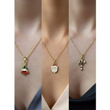 NKT Collection Yeni Yıl Üçlü Kombin Altın Kaplama Kolye Seti