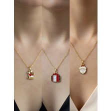 NKT Collection Yeni Yıl Üçlü Kombin Altın Kaplama Kolye Seti