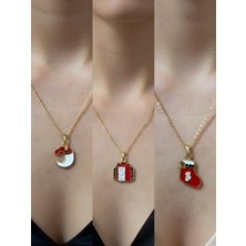 NKT Collection Yeni Yıl Üçlü Kombin Altın Kaplama Kolye Seti