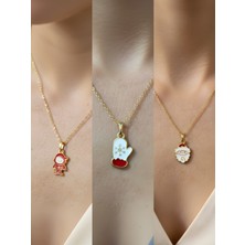 NKT Collection Yeni Yıl Üçlü Kombin Altın Kaplama Kolye Seti