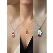 NKT Collection Yeni Yıl Üçlü Kombin Altın Kaplama Kolye Seti