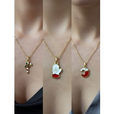 NKT Collection Yeni Yıl Üçlü Kombin Altın Kaplama Kolye Seti