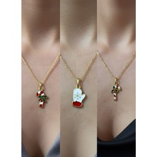 NKT Collection Yeni Yıl Üçlü Kombin Altın Kaplama Kolye Seti