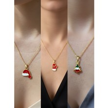 NKT Collection Yeni Yıl Üçlü Kombin Altın Kaplama Kolye Seti