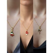 NKT Collection Yeni Yıl Üçlü Kombin Altın Kaplama Kolye Seti